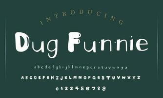 Playful style font design, childish alphabet letters and numbers vector illustration