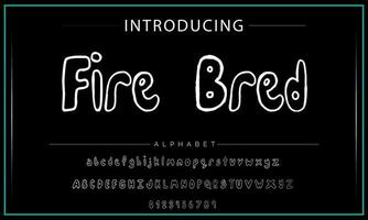 Playful style font design, childish alphabet letters and numbers vector illustration