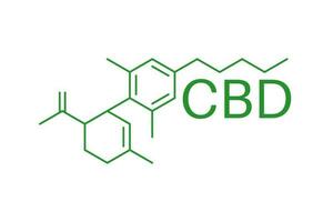 CBD molecule formula. Cannabidiol formula. Chemical molecule. vector