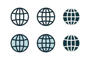 Globe, planet icon set. Internet, global sphere vector