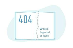 Book or notebook with 404 torn out page vector