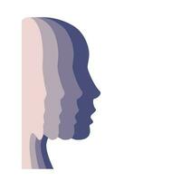 Female head silhouette. Mental or personality disorder vector