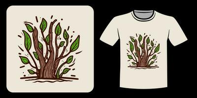 árbol brote ilustración para camiseta diseño vector