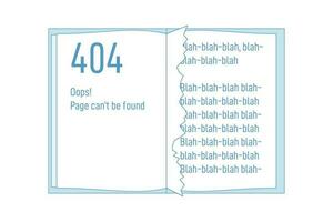 libro o cuaderno con 404 Rasgado fuera página vector