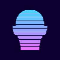 AI human head in retro wave style vector