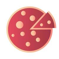 Flat pizza icon isolated on the white background vector