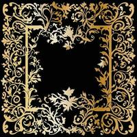 Floral Frame Vector Art, Square Shape Floral Frame design with flowers and leaves vector