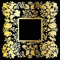 Floral Frame Vector Art, Square Shape Floral Frame design with flowers and leaves vector