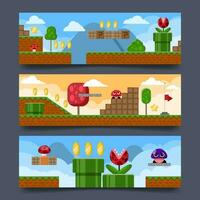 Side Scroll Game Scene Banners vector