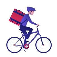 Food bicycle delivery courier vector