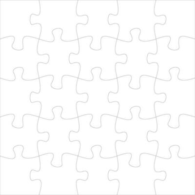 Jigsaw pieces template. Twenty jigsaw puzzle parts