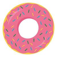 Rubber donut ring for swimming. Vector flat illustration