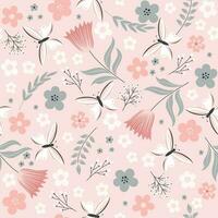 Seamless pattern with flowers and butterflies. Great for nursery design, textile, fabric vector