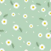 Chamomile flower seamless pattern. Simple spring pattern for fabric and wrapping paper. vector