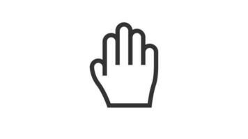 Hand Move Cursor animated icon on white background video