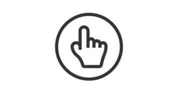 Hand Click Cursor animated icon on white background video