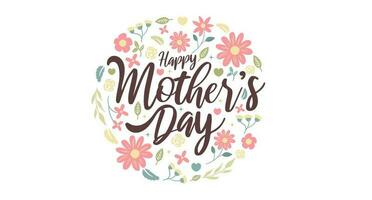 Mother's Day Simple Typography or Calligraphy Lettering With Floral Ornaments vector