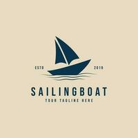 sailing boat  vintage logo template vector symbol illustration design