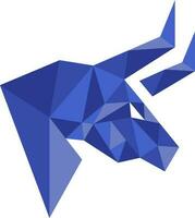 Geometric Bull Head Blue vector