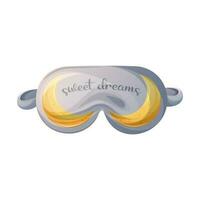 Eye mask for comfortable sleep and travel with the image of the moon and the text of sweet dreams. vector