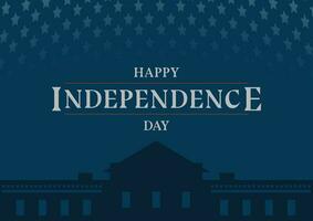 American independece day with white house background vector