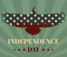 Independence day illustration with retro style vector
