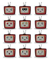 Television character emoticon illustration vector
