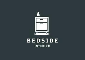 bedside furniture modern logo vector icon illustration for industry