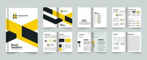 Brand Guideline Template Or Brand Style Guide Book Brochure Layout Template Design vector