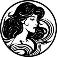 Art Nouveau, Black and White Vector illustration