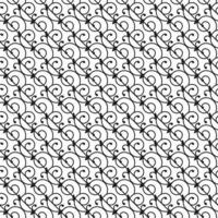 black and white Curly outline pattern with spiral vector elements and lines repeat texture background