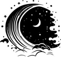 celestial - negro y blanco aislado icono - vector ilustración