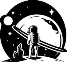 Space - Black and White Isolated Icon - Vector illustration