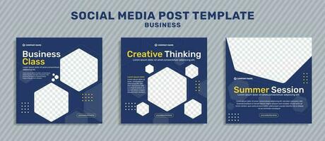 set of business class social media post templates vector