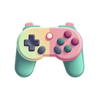 Cute pastel color gamepad icon on transparent background, created with png