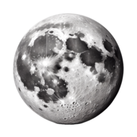 Moon on transparent background, created with png