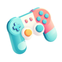 Cute pastel color gamepad icon on transparent background, created with png