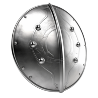 Metal shield icon on transparent background, created with png