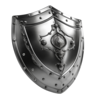 Metal shield icon on transparent background, created with png