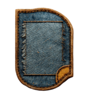 Leather jeans brand patch on transparent background, created with png