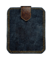 Leather jeans brand patch on transparent background, created with png