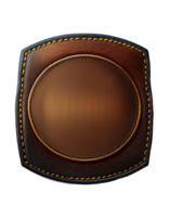 Leather jeans brand patch on transparent background, created with png