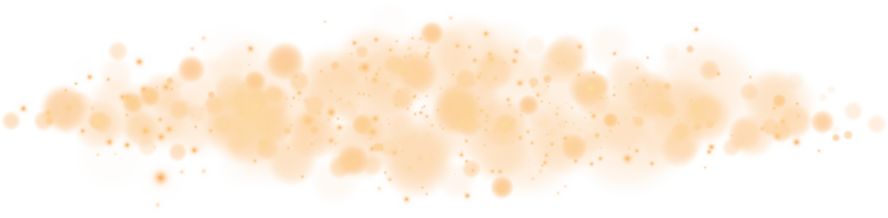 Golden shining bokeh lights with glowing particles  on transparent background. PNG. png