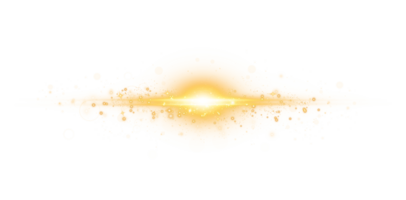 Golden glowing light effects isolated on transparent background. Solar flare with beams and spotlight. Glow effect. Starburst with sparkles. PNG. png