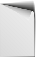 Realistic paper sheet with folded corner. Paper sheet A4 with shadows on transparent background. PNG. png