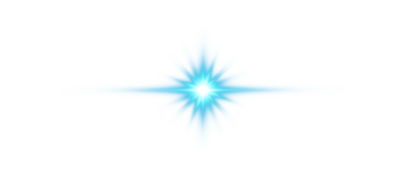 Blau glühend Beleuchtung Auswirkungen isoliert auf transparent Hintergrund. Solar- Fackel mit Balken und Scheinwerfer. glühen Wirkung. Starburst mit funkelt. png. png