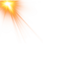 golden glühend Licht Auswirkungen isoliert auf transparent Hintergrund. Solar- Fackel mit Balken und Scheinwerfer. glühen Wirkung. Starburst mit funkelt. png. png