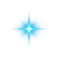 Blau glühend Beleuchtung Auswirkungen isoliert auf transparent Hintergrund. Solar- Fackel mit Balken und Scheinwerfer. glühen Wirkung. Starburst mit funkelt. png. png