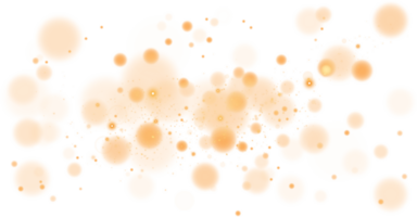 Golden shining bokeh lights with glowing particles  on transparent background. PNG. png