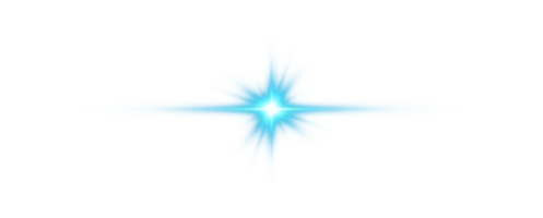 Blau glühend Beleuchtung Auswirkungen isoliert auf transparent Hintergrund. Solar- Fackel mit Balken und Scheinwerfer. glühen Wirkung. Starburst mit funkelt. png. png